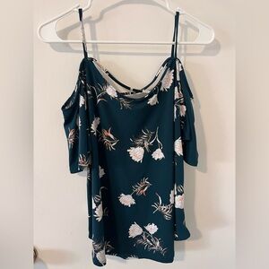 Kayleigh Off Shoulder Top Jade Green Floral
